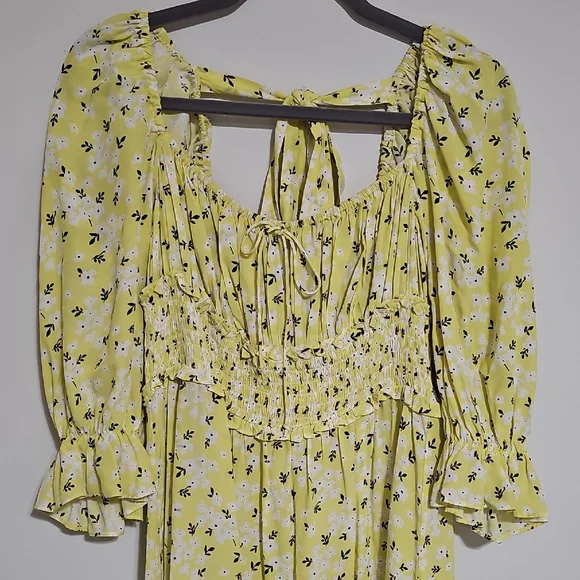 For Love And Lemons Light Yellow Floral Dress - Picture 6 of 7